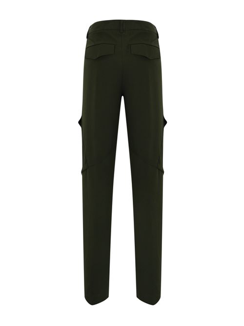 Pantalone cargo Camila in gabardina verde militare DONDUP | DP700 OS0105D XXXW633